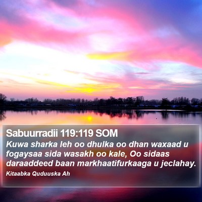 Sabuurradii 119:119 SOM Bible Verse Image