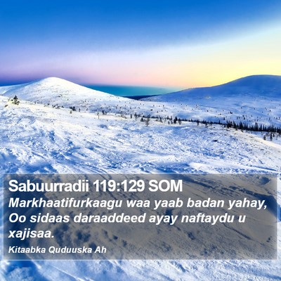 Sabuurradii 119:129 SOM Bible Verse Image