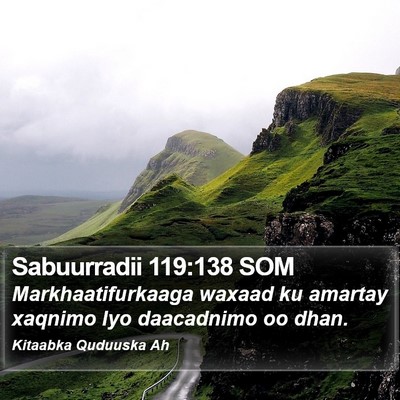 Sabuurradii 119:138 SOM Bible Verse Image