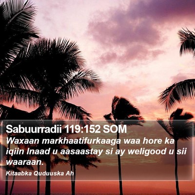 Sabuurradii 119:152 SOM Bible Verse Image