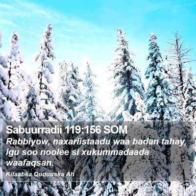Sabuurradii 119:156 SOM Bible Verse Image