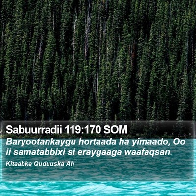 Sabuurradii 119:170 SOM Bible Verse Image