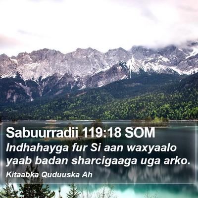 Sabuurradii 119:18 SOM Bible Verse Image