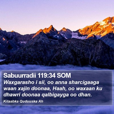 Sabuurradii 119:34 SOM Bible Verse Image