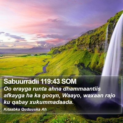 Sabuurradii 119:43 SOM Bible Verse Image