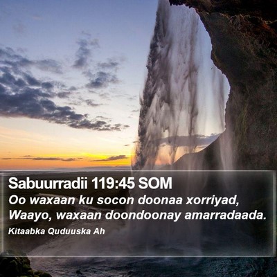 Sabuurradii 119:45 SOM Bible Verse Image