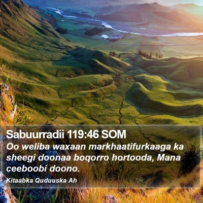 Sabuurradii 119:46 SOM Bible Verse Image