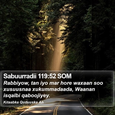Sabuurradii 119:52 SOM Bible Verse Image