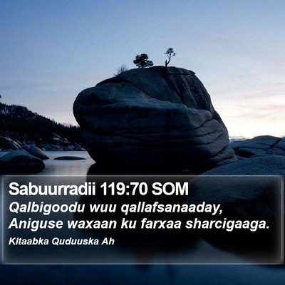 Sabuurradii 119:70 SOM Bible Verse Image