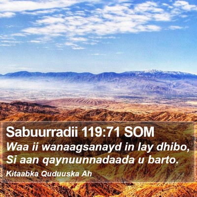 Sabuurradii 119:71 SOM Bible Verse Image