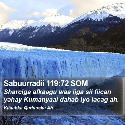 Sabuurradii 119:72 SOM Bible Verse Image