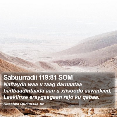 Sabuurradii 119:81 SOM Bible Verse Image