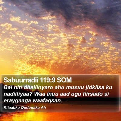 Sabuurradii 119:9 SOM Bible Verse Image