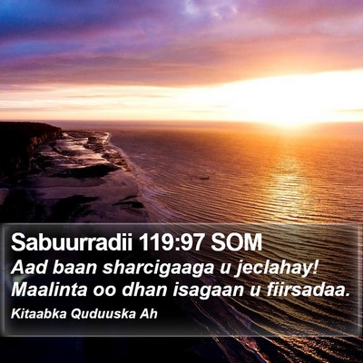 Sabuurradii 119:97 SOM Bible Verse Image