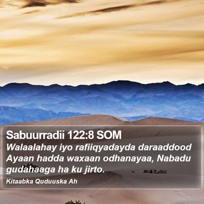 Sabuurradii 122:8 SOM Bible Verse Image