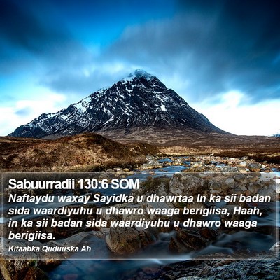 Sabuurradii 130:6 SOM Bible Verse Image