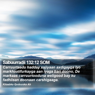 Sabuurradii 132:12 SOM Bible Verse Image