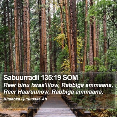 Sabuurradii 135:19 SOM Bible Verse Image
