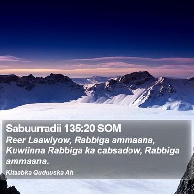 Sabuurradii 135:20 SOM Bible Verse Image