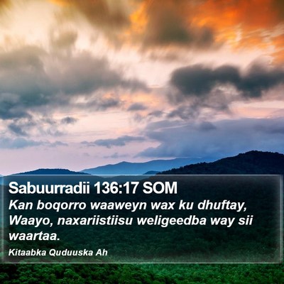 Sabuurradii 136:17 SOM Bible Verse Image