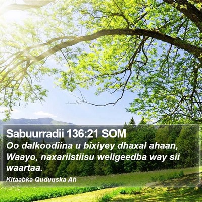 Sabuurradii 136:21 SOM Bible Verse Image
