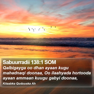 Sabuurradii 138:1 SOM Bible Verse Image