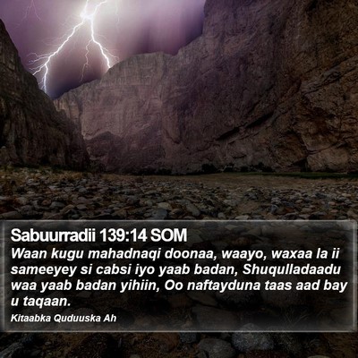 Sabuurradii 139:14 SOM Bible Verse Image