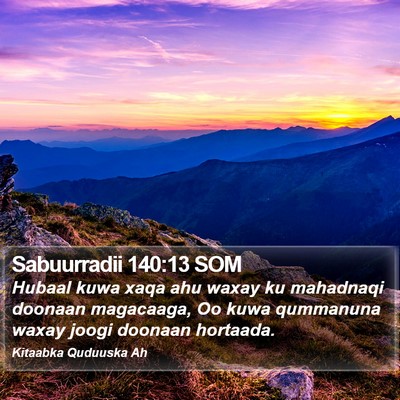 Sabuurradii 140:13 SOM Bible Verse Image