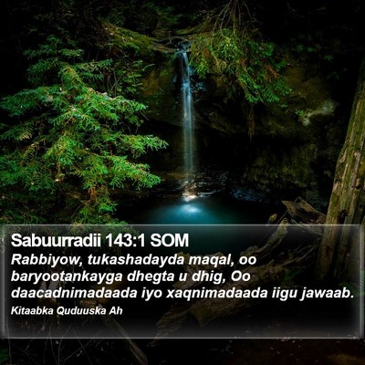 Sabuurradii 143:1 SOM Bible Verse Image