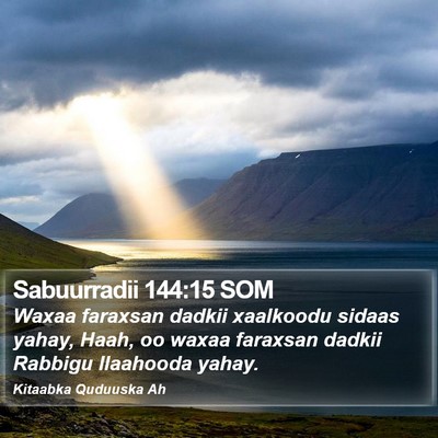 Sabuurradii 144:15 SOM Bible Verse Image