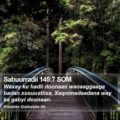 Sabuurradii 145:7 SOM Bible Verse Image