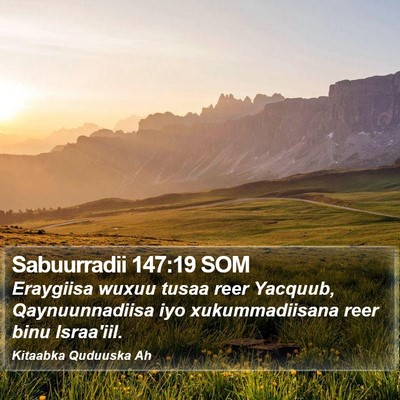 Sabuurradii 147:19 SOM Bible Verse Image
