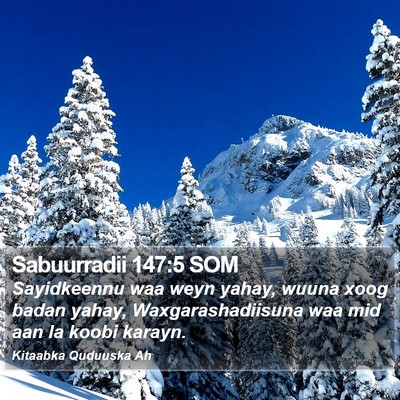 Sabuurradii 147:5 SOM Bible Verse Image