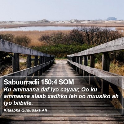 Sabuurradii 150:4 SOM Bible Verse Image