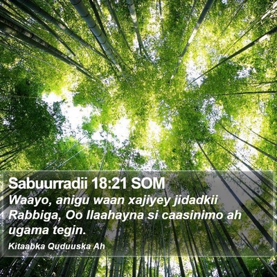 Sabuurradii 18:21 SOM Bible Verse Image
