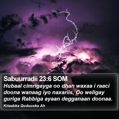 Sabuurradii 23:6 SOM Bible Verse Image