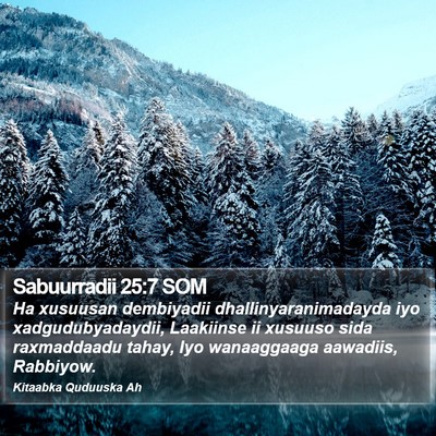 Sabuurradii 25:7 SOM Bible Verse Image