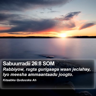 Sabuurradii 26:8 SOM Bible Verse Image