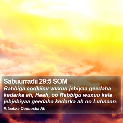 Sabuurradii 29:5 SOM Bible Verse Image