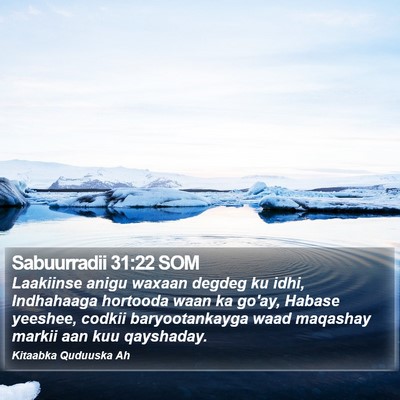 Sabuurradii 31:22 SOM Bible Verse Image