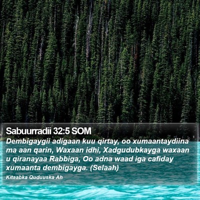 Sabuurradii 32:5 SOM Bible Verse Image