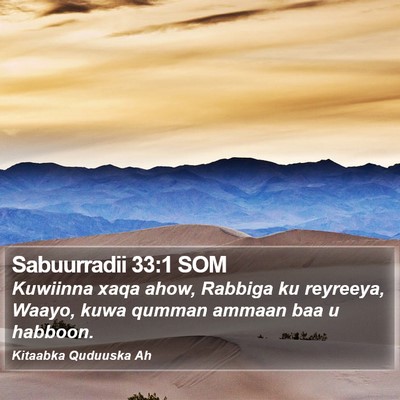 Sabuurradii 33:1 SOM Bible Verse Image