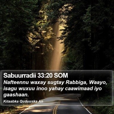 Sabuurradii 33:20 SOM Bible Verse Image