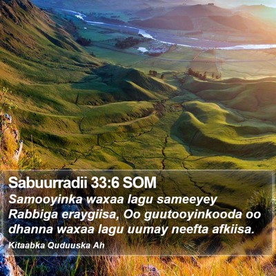 Sabuurradii 33:6 SOM Bible Verse Image