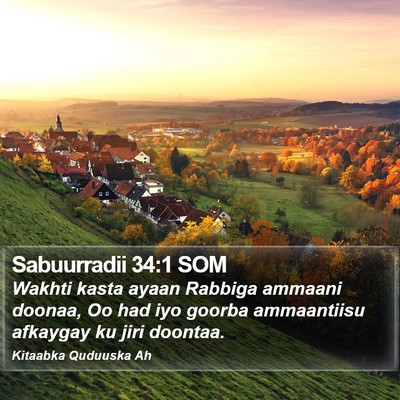 Sabuurradii 34:1 SOM Bible Verse Image