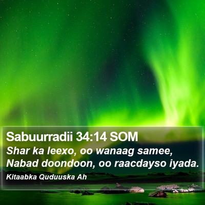 Sabuurradii 34:14 SOM Bible Verse Image