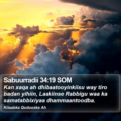Sabuurradii 34:19 SOM Bible Verse Image