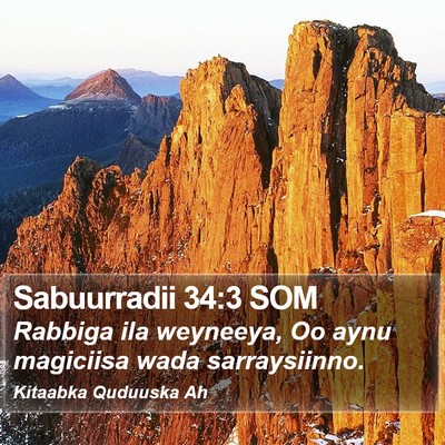 Sabuurradii 34:3 SOM Bible Verse Image