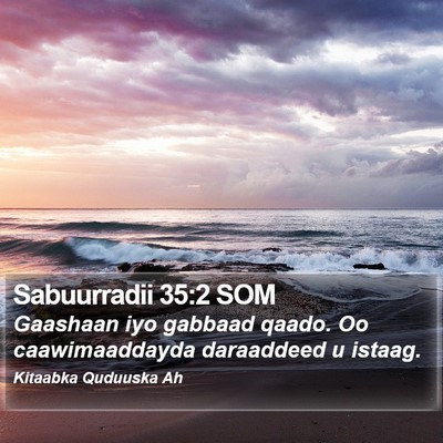 Sabuurradii 35:2 SOM Bible Verse Image