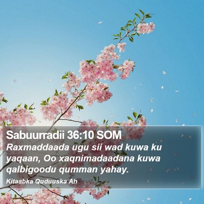 Sabuurradii 36:10 SOM Bible Verse Image